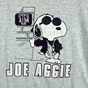 VTG 80s Artex Joe Cool Snoopy Texas A&M Shirt Mens XL Single Stitch Peanuts USA